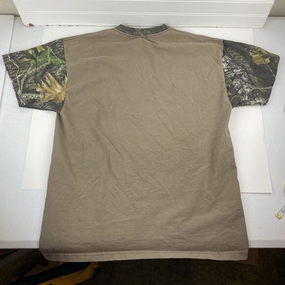 VTG Brown T-Shirt Men's XL Camo Mesh Short Sleeves Eagle Lake Outdoors USA Made - Picture 5 of 10